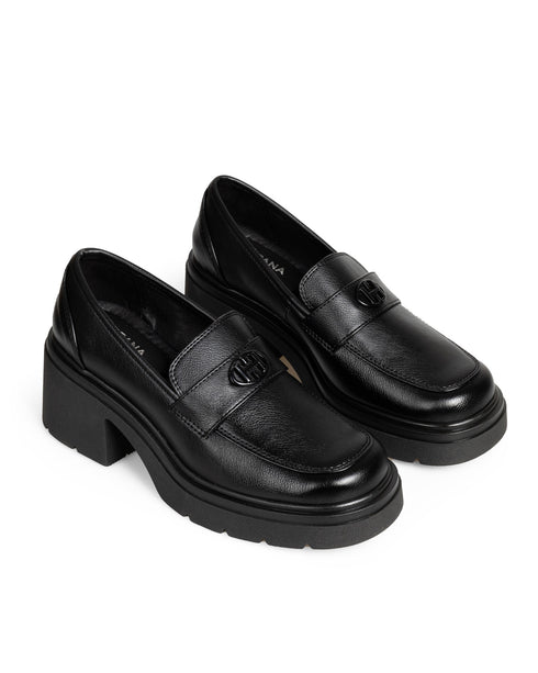 Zapato Negro Chunky Tipo Mocasín 16901